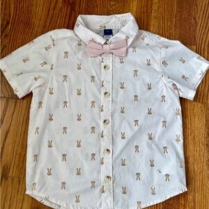 Kids White Shirt with Pink Bow Tie